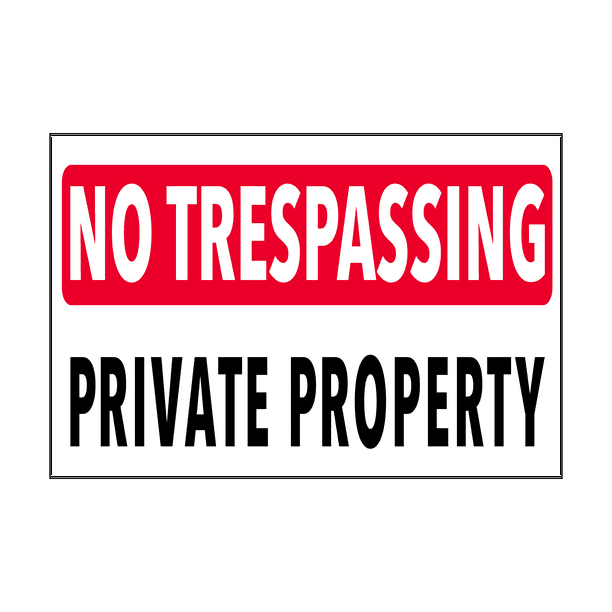 24x6 No Trespassing Stripes White Premium Brushed Aluminum Sign CGSignLab 